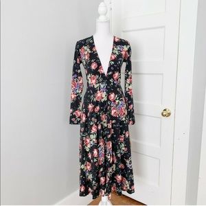 NWOT Reformation Reyes Long Sleeve Midi Dress Bloom
